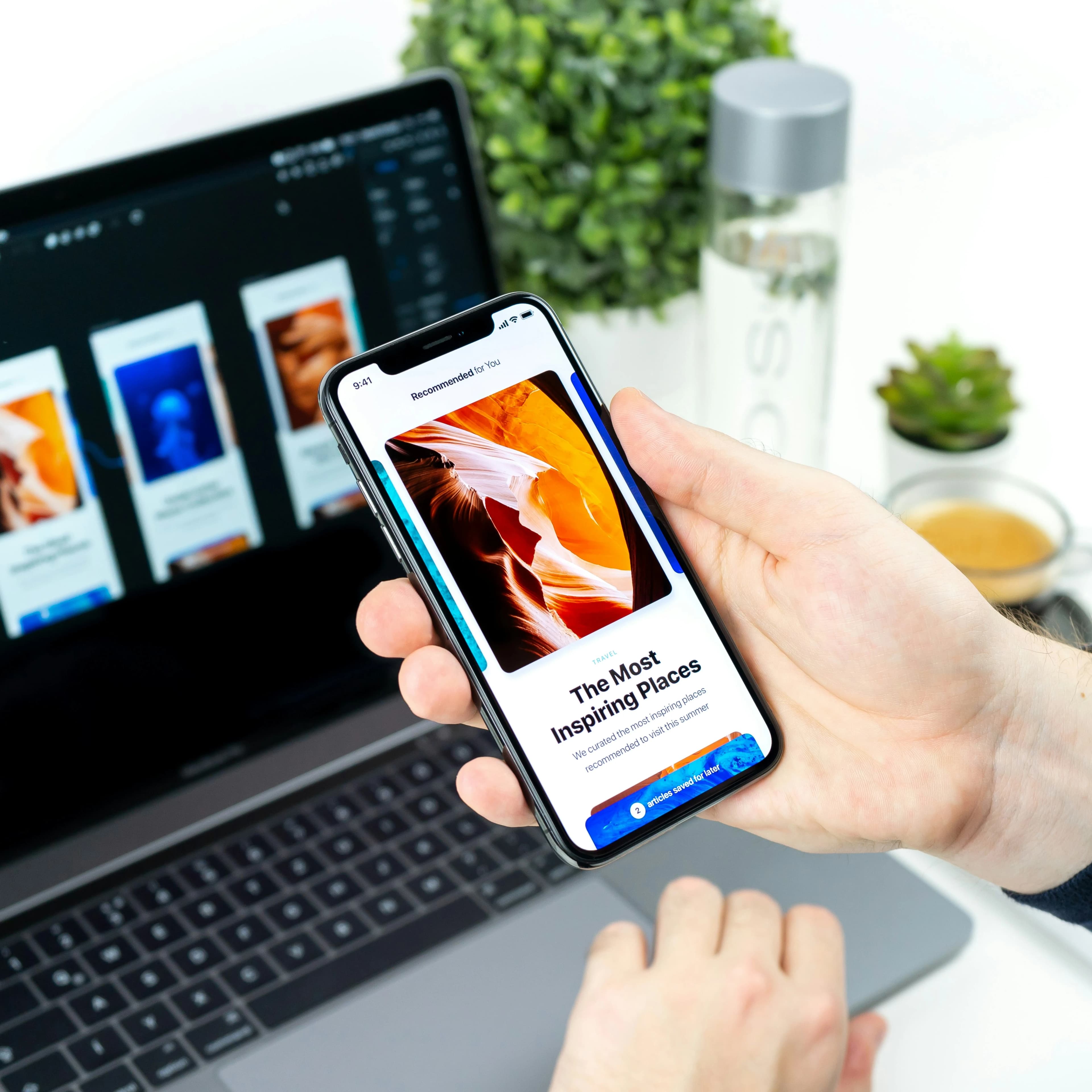 Presença digital em telemóvel e computador